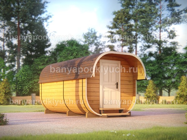 Баня бочка 3,7 на 2,3 м